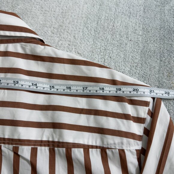 Sézane Bilma Organic Cotton Striped Button-Up Shirt Size FR 44/US 12 - Picture 15 of 16
